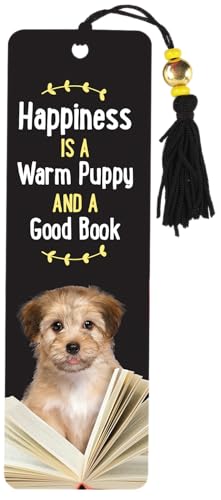 Happiness Is a Warm Puppy and a Good Book Beaded Bookmark von Peter Pauper Press